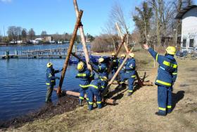 Der Stegebau in vollem Gange